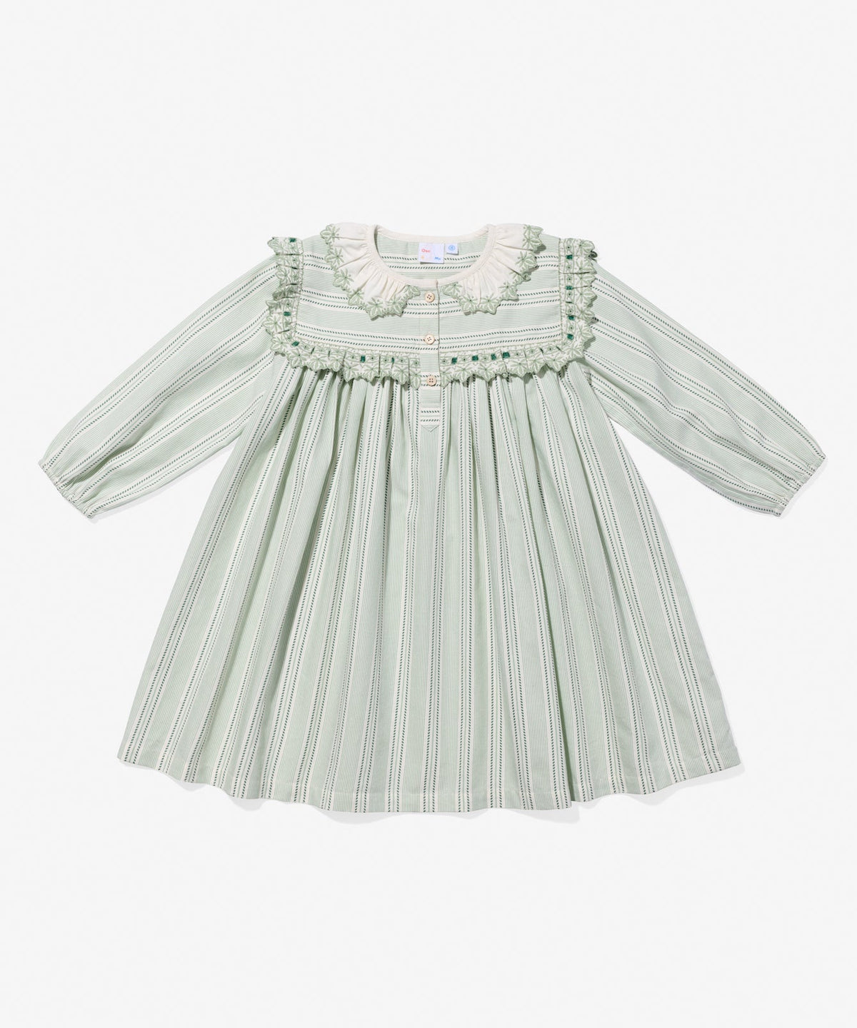 Sara Dress in Sage Chevron Stripe