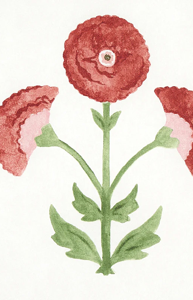 Saranda Flower Wallpaper in Cardinal