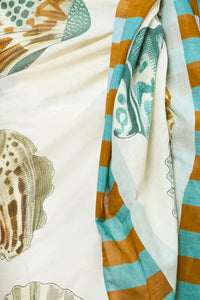 Close up of the sarong in Somers Shell Cream.
