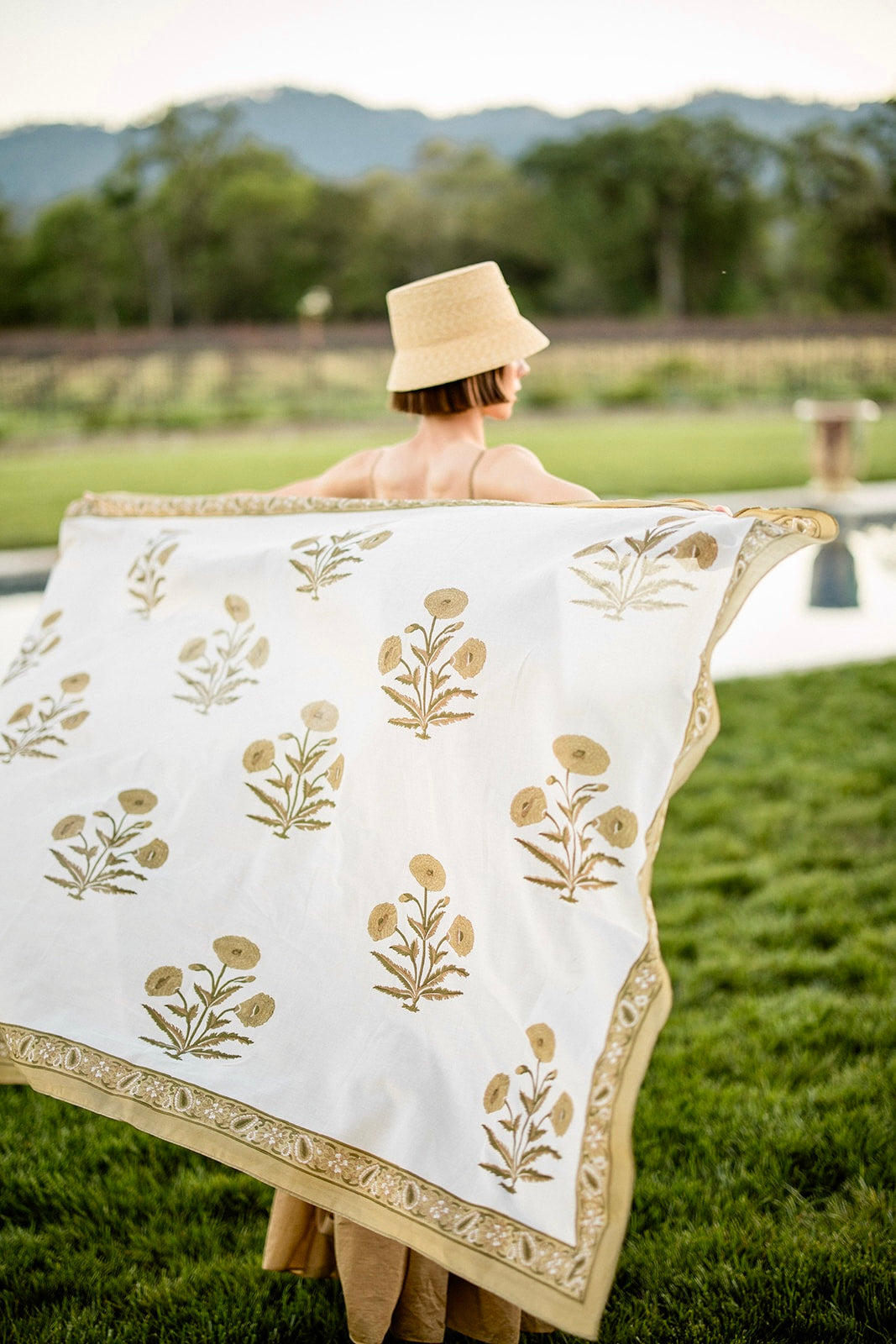Sarong with Bag in Khaki Flower