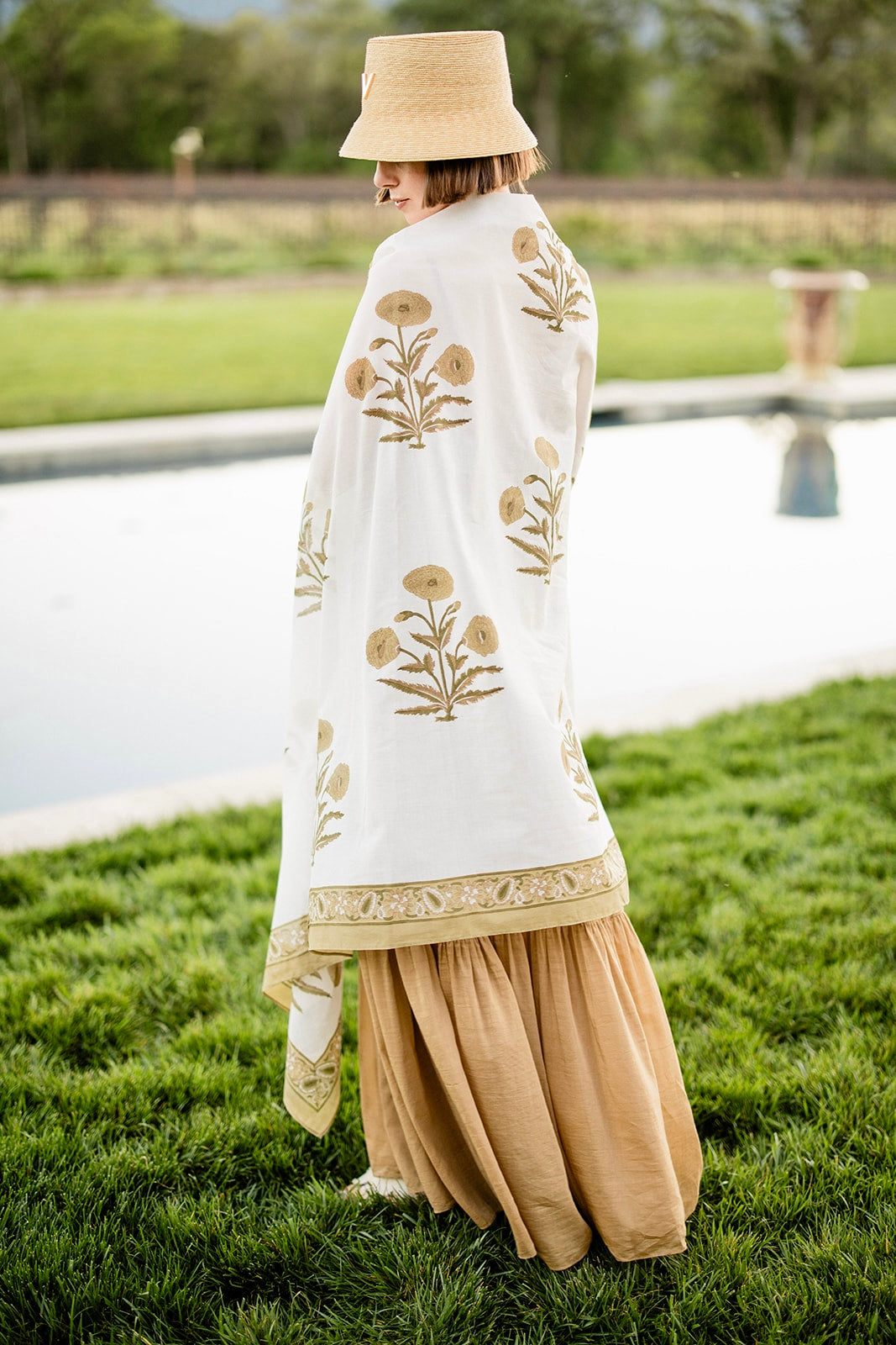 Sarong with Bag in Khaki Flower
