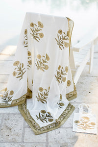 Sarong with Bag in Khaki Flower