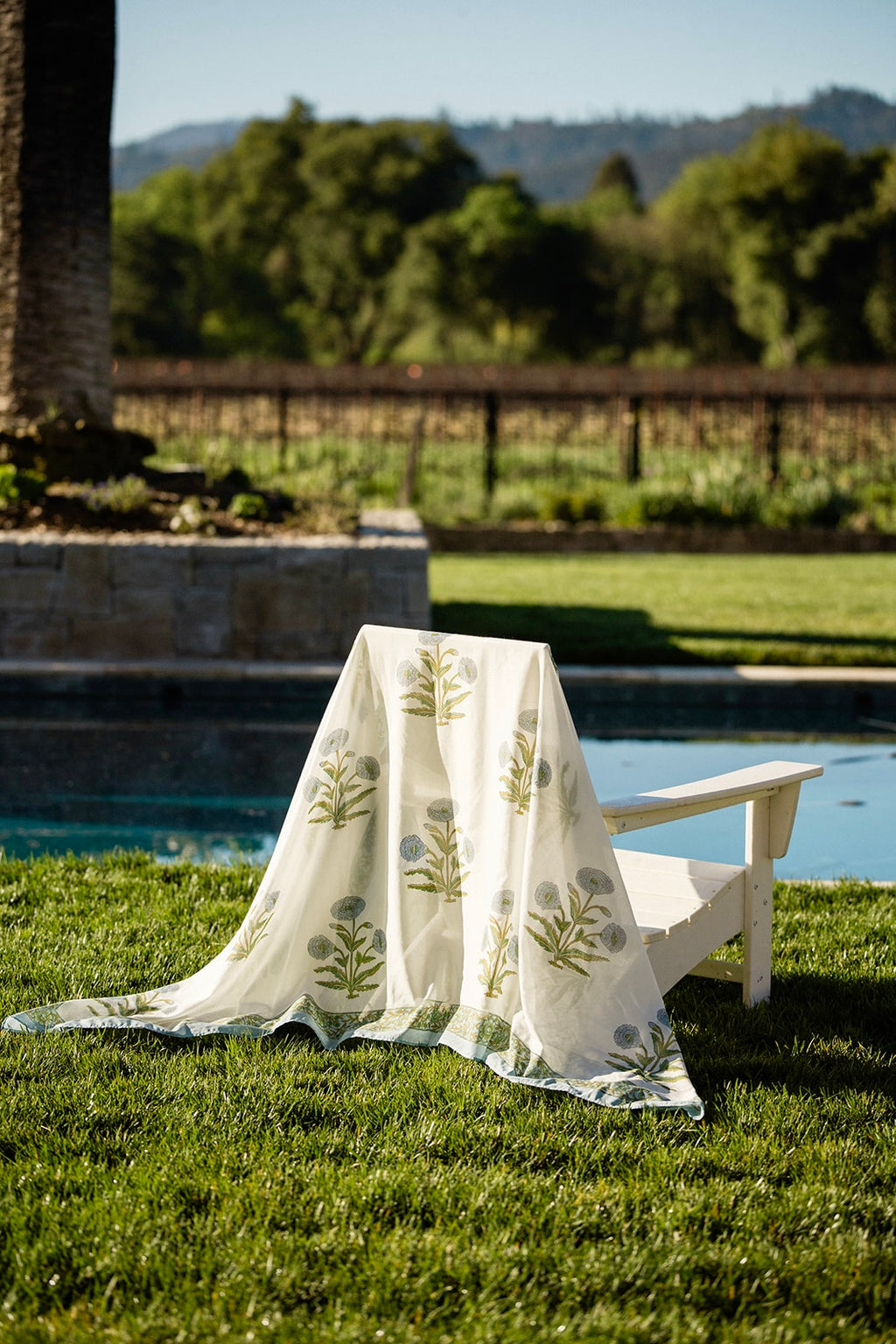 Sarong with Bag in Blue/Green Flower
