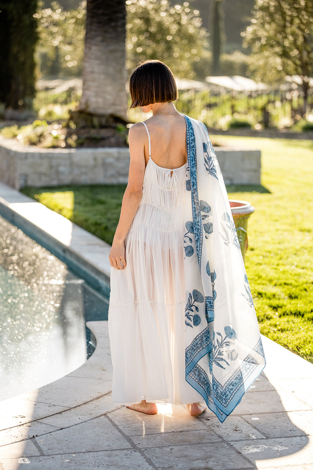 Sarong with Bag in Indigo Flower