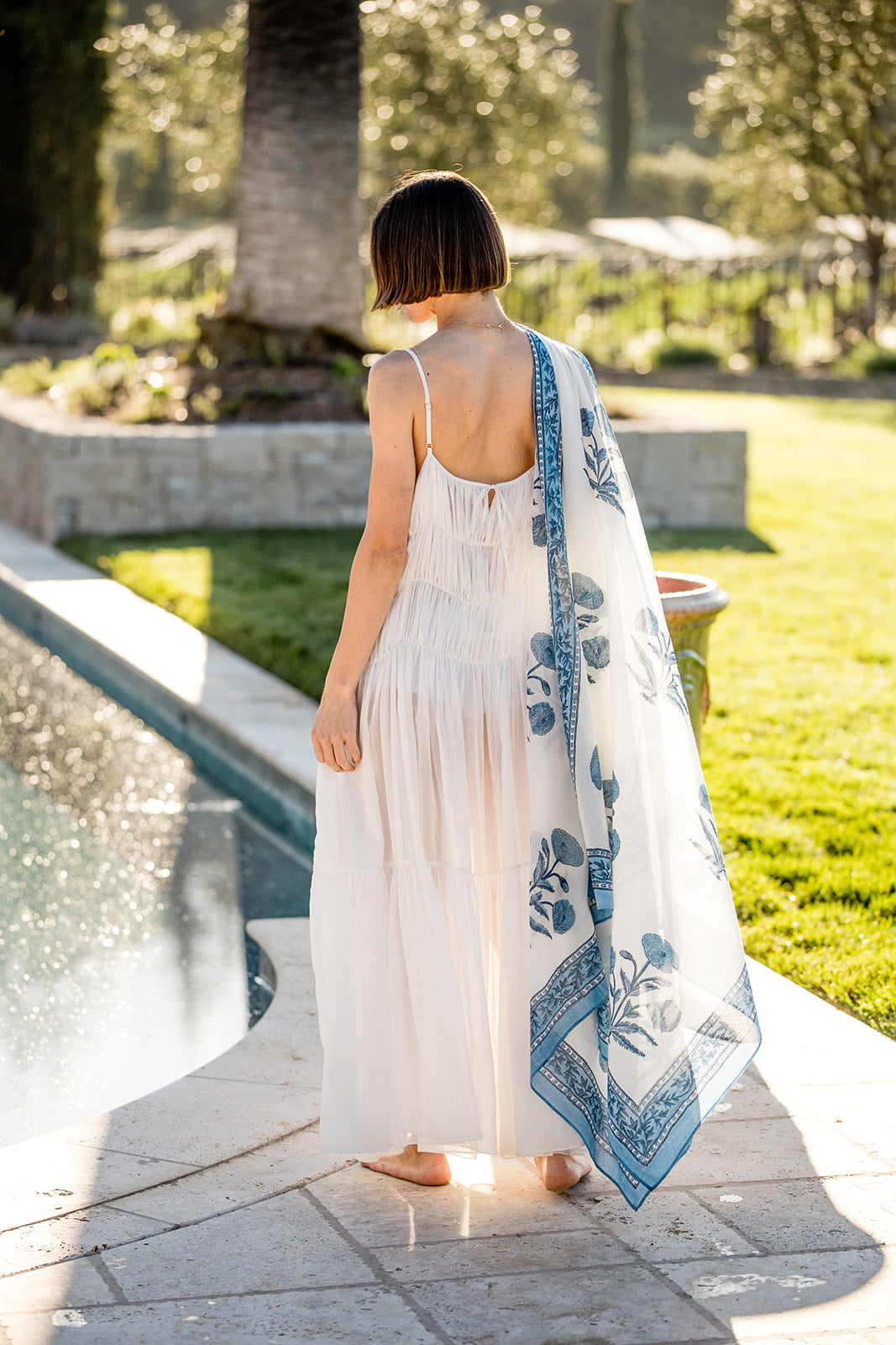 Sarong with Bag in Indigo Flower