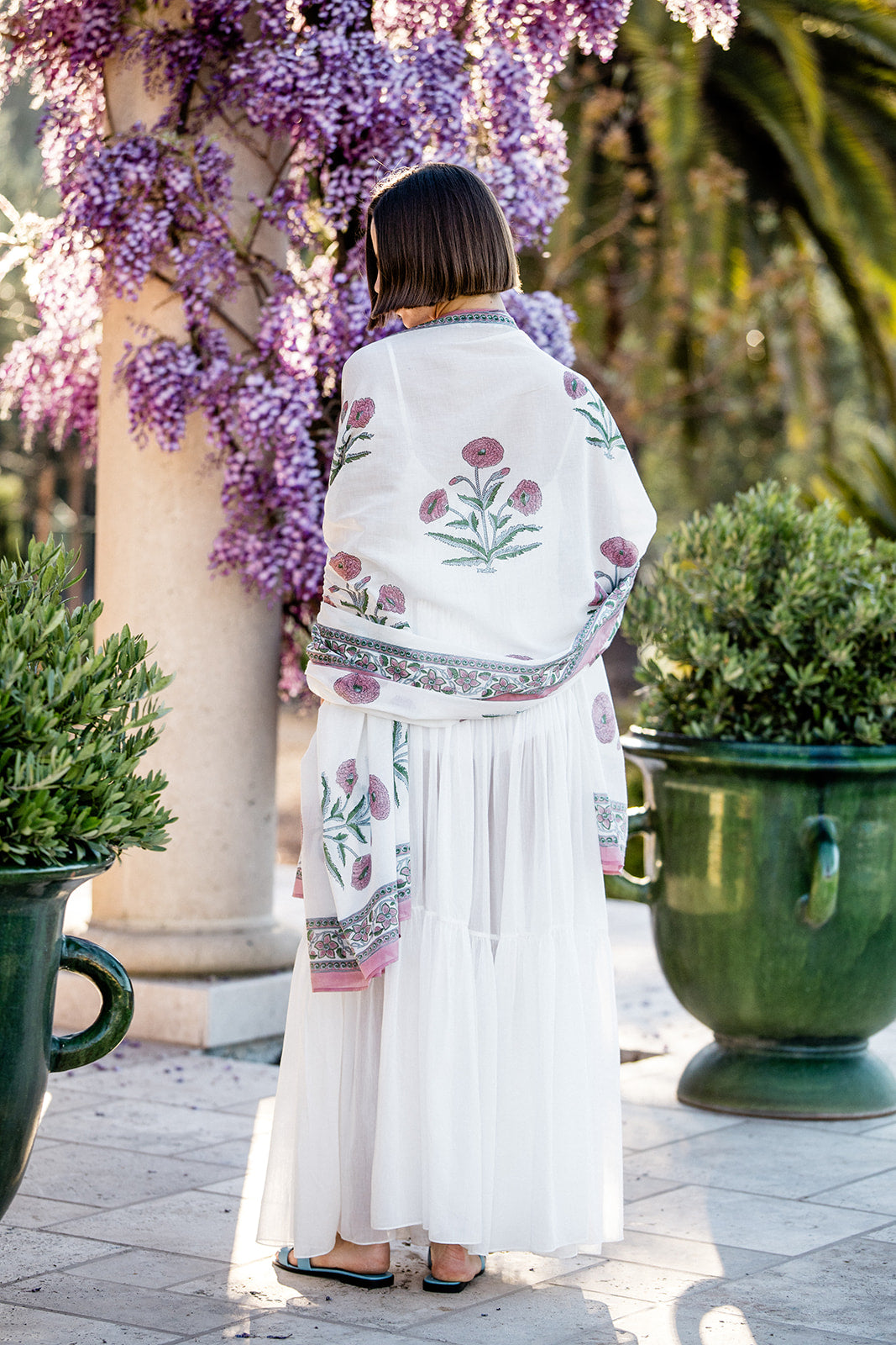 Sarong with Bag in Pink Flower
