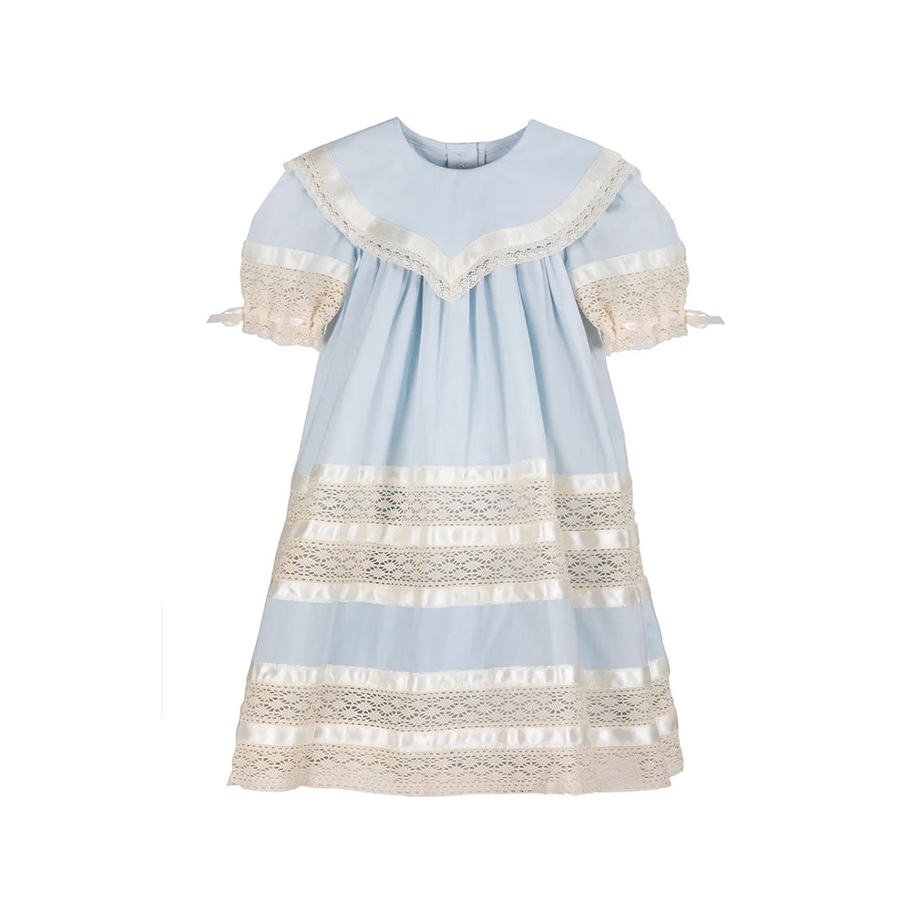 Savannah Lace Heirloom Dress in Blue