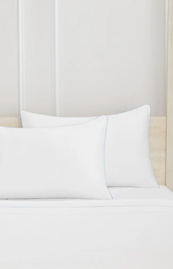 Savile Pillowcase Set in Powder Blue