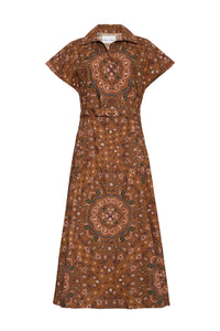 Sawyer Dress in Bandana Camel