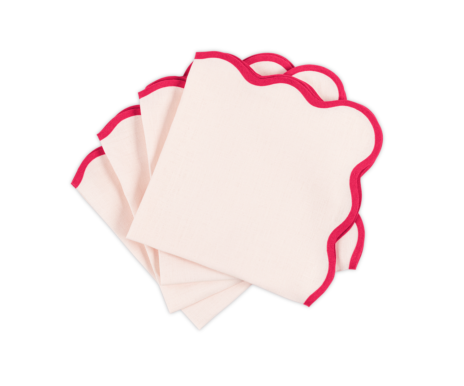 Set of Four Scallop Edge Napkin - Thumbnail 3