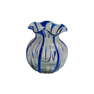 Scalloped Floral Vase in Cobalt