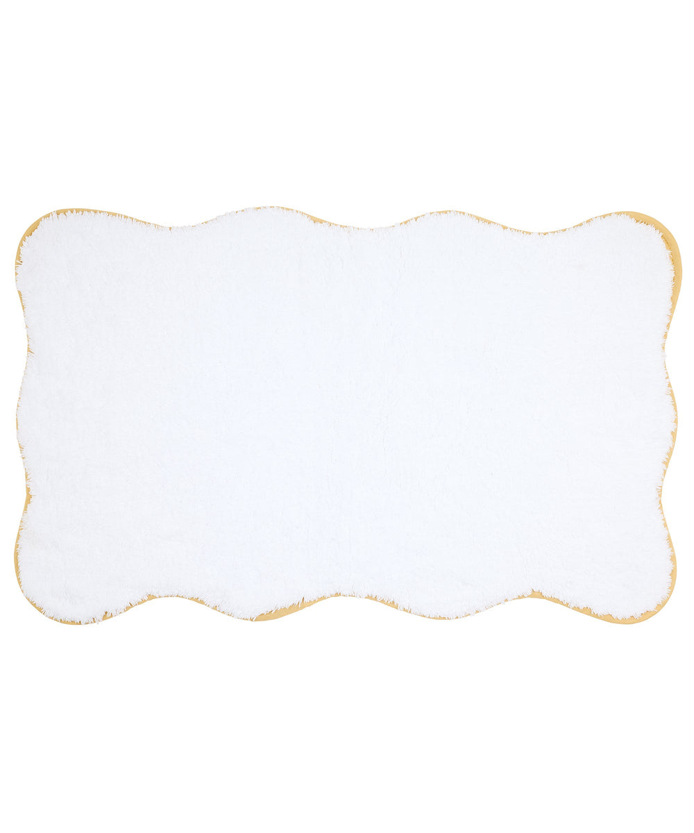 Off White Scallop Stone Bath Mat - Dimensions: 24