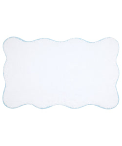 Rebecca Udall, Amelia Scalloped Wavy Bath Towel Large Family Bundle, White and Powder Blue