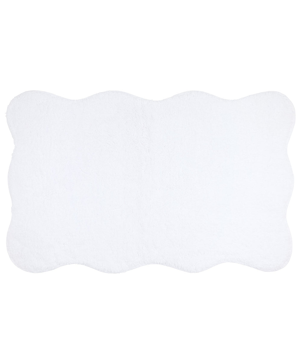Scalloped White Wavy Bath Mat Rebecca Udall¬†