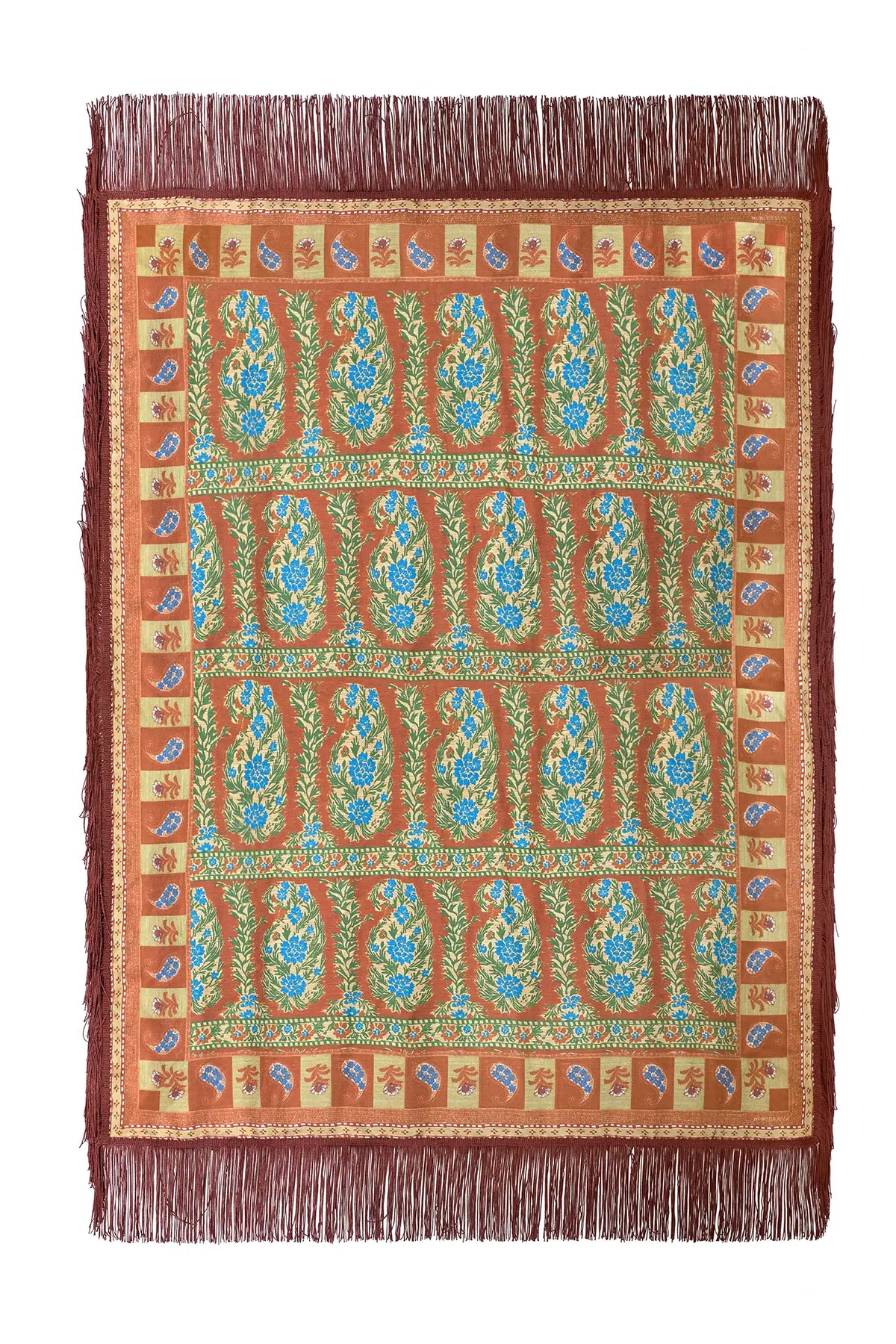 The scarf in Amber Glen Brown. 