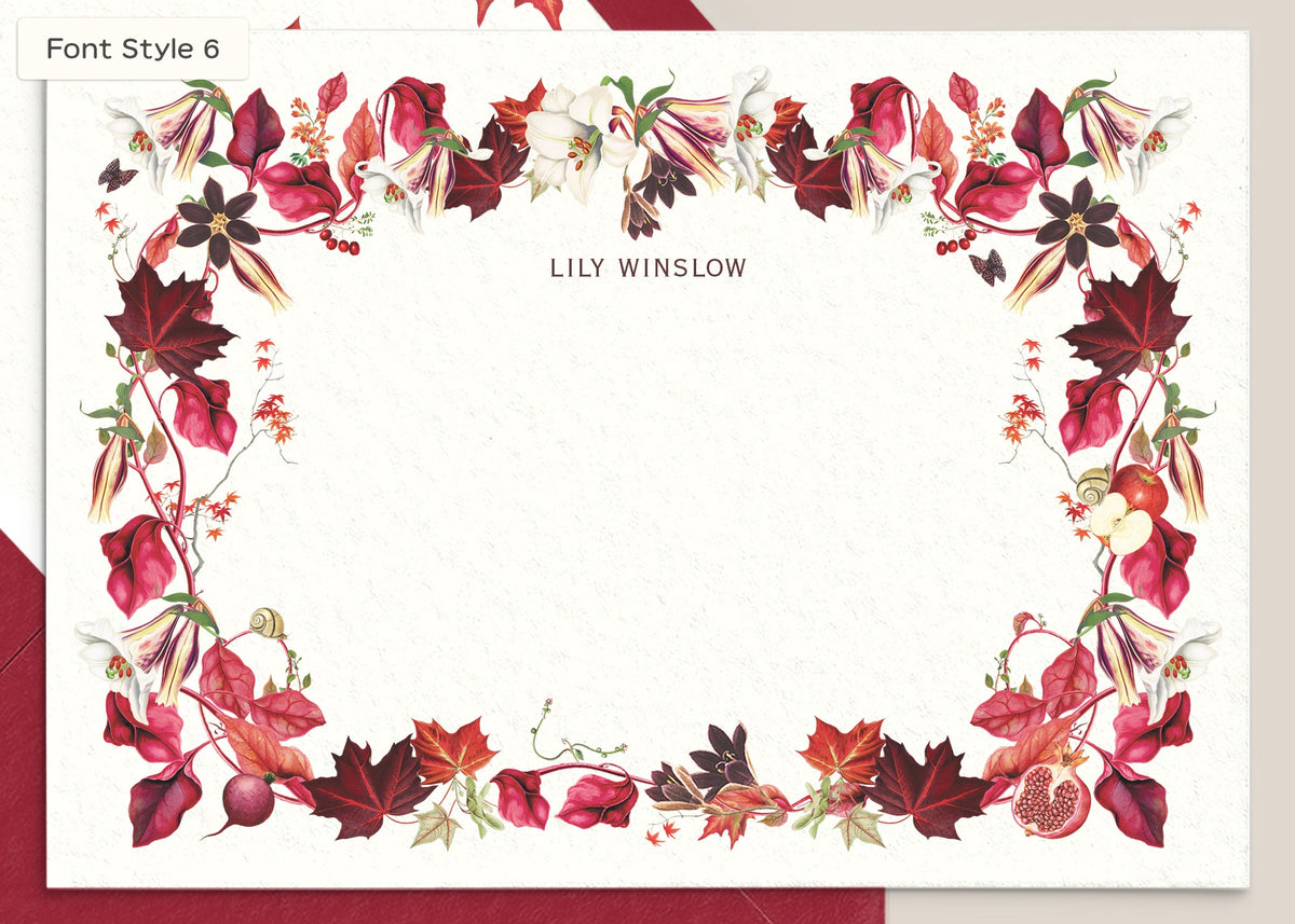 Scarlet Maple Personal Stationery