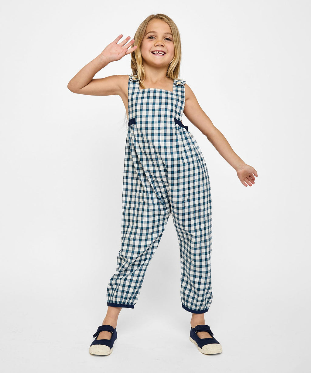 Scout Overall in Blue Picnic Check