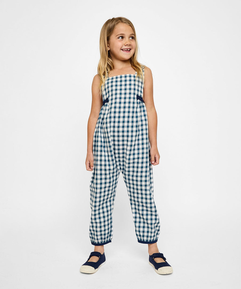 Scout Overall in Blue Picnic Check