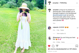 Wildflower Sun Hat in Antique Eyelet Scallop Lace Wide & Short Ribbon