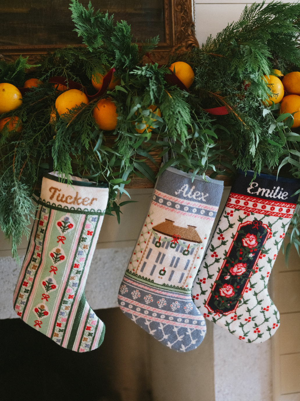 Needlepoint Floral Stocking