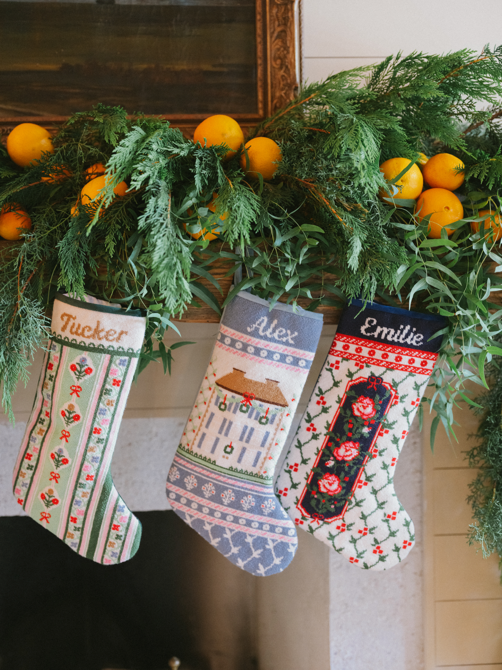 Needlepoint House Stocking