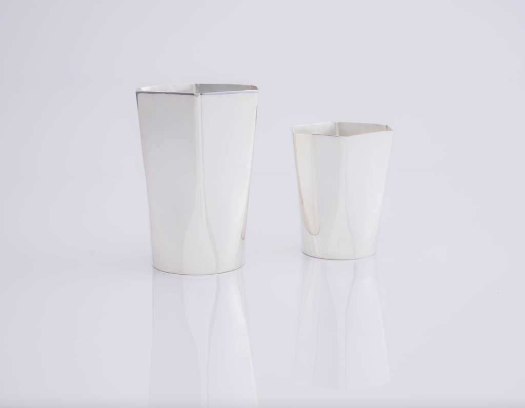 Hexagon Silver-Plated Tall Tumbler