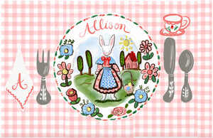 Personalized Bunny Gingham Placemat