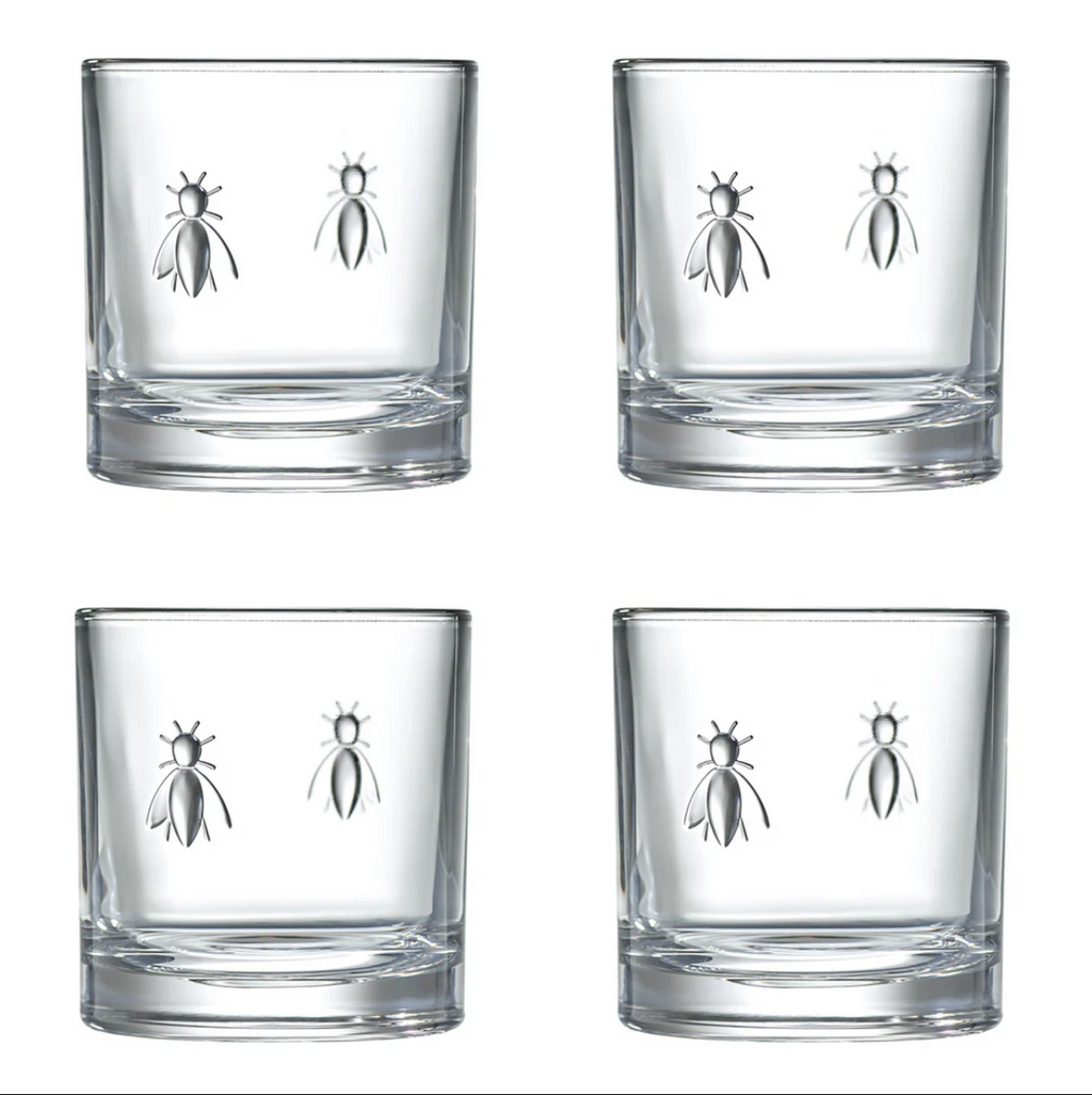 Bee Whiskey Glasses, Set of 4