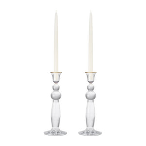 Sancia Extra Tall Taper Candleholders in Gold Rim in, Set of 2