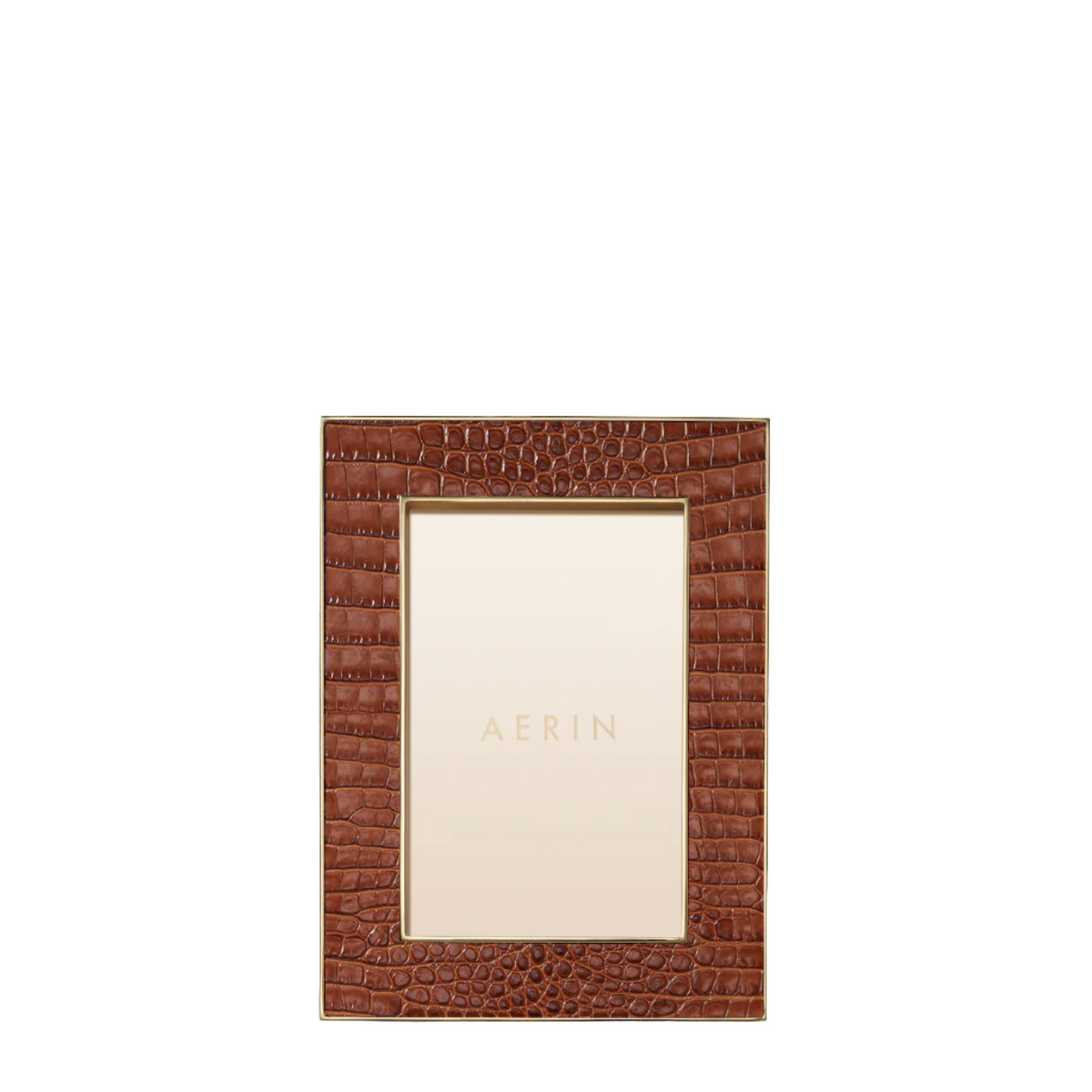 Classic Croc Leather Frame in Chestnut