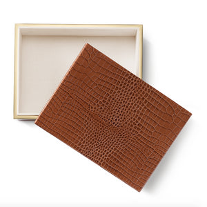 Classic Croc Leather Large Box in Chestnut