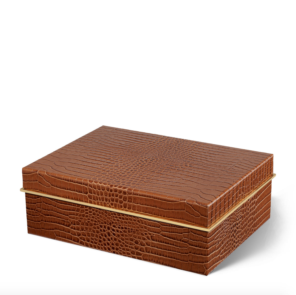 Classic Croc Leather Large Box in Chestnut