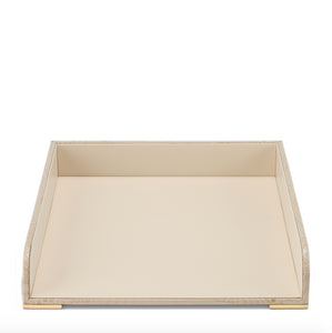 Classic Croc Leather Paper Tray in Fawn