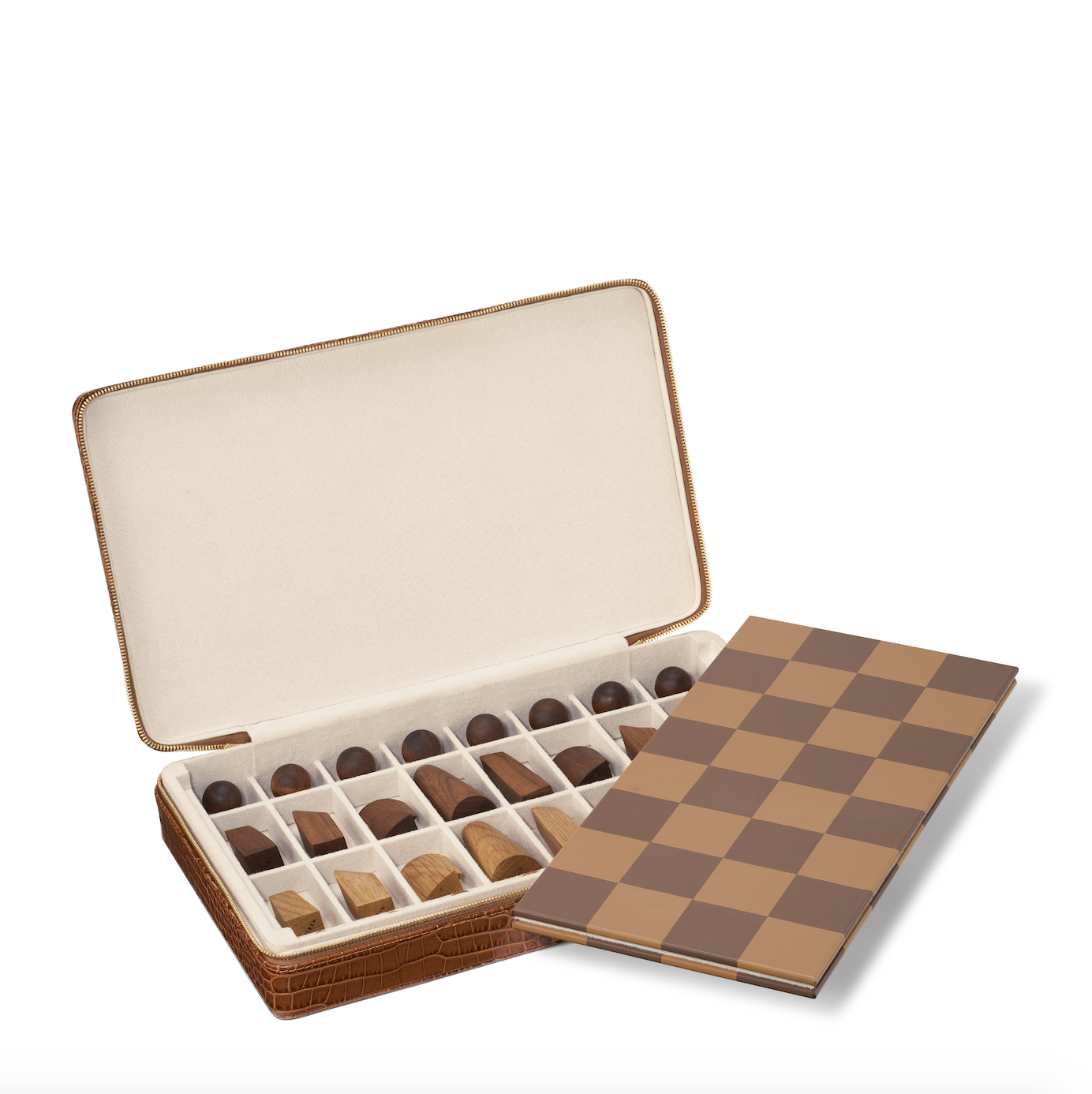 Enzo Travel Chess Set in Chestnut