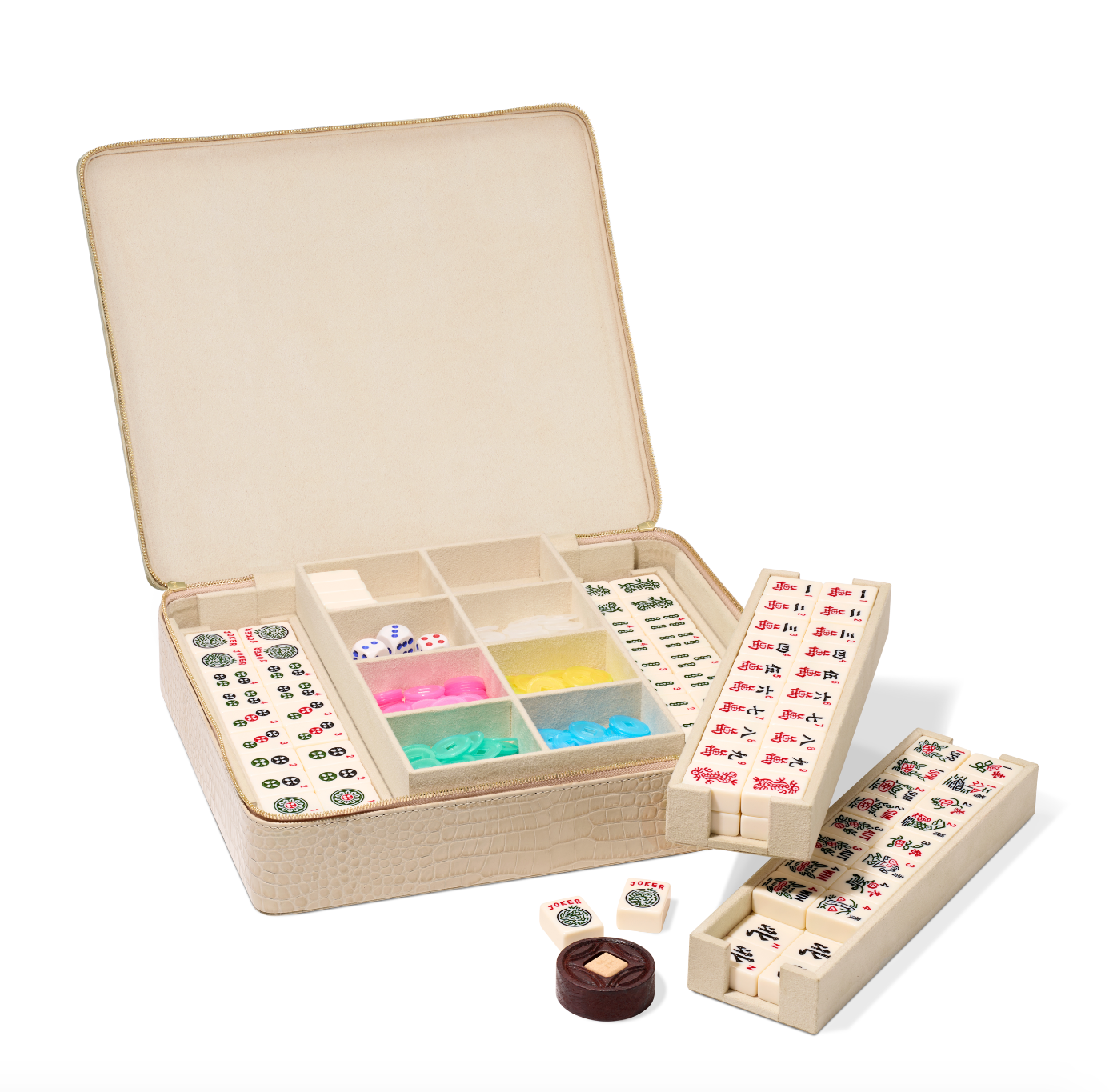 Enzo Travel Mahjong Set in Fawn