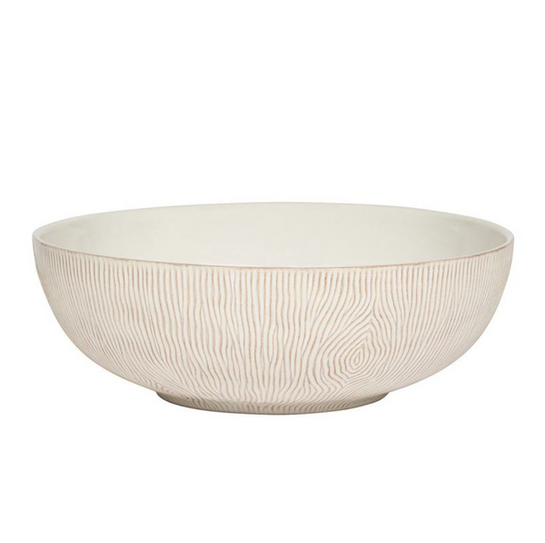 Blenheim Oak 12" Serving Bowl in Whitewash