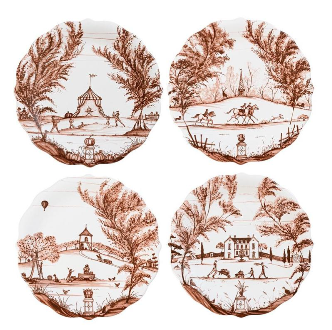 Country Estate Harvest Party Plate Assorted, Set of 4