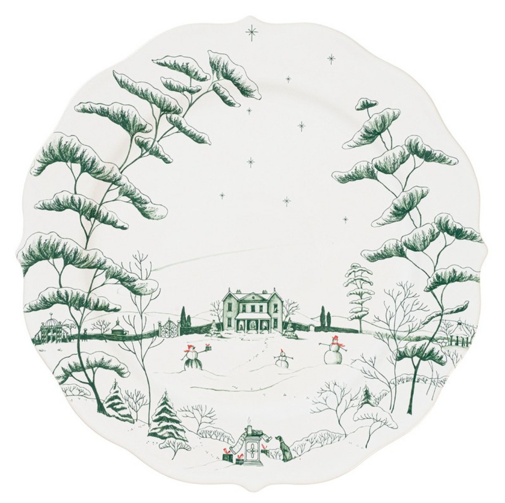 Country Estate Winter Frolic Charger in Evergreen