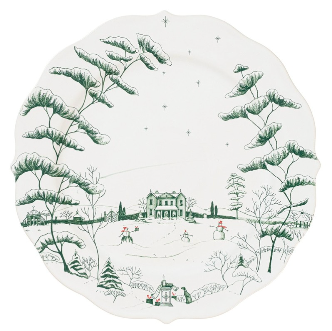 Country Estate Winter Frolic Charger in Evergreen