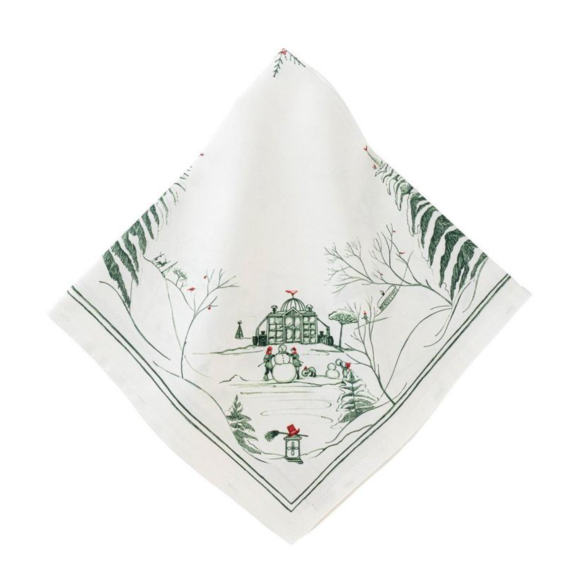 Country Estate Winter Frolic Napkin in Evergreen