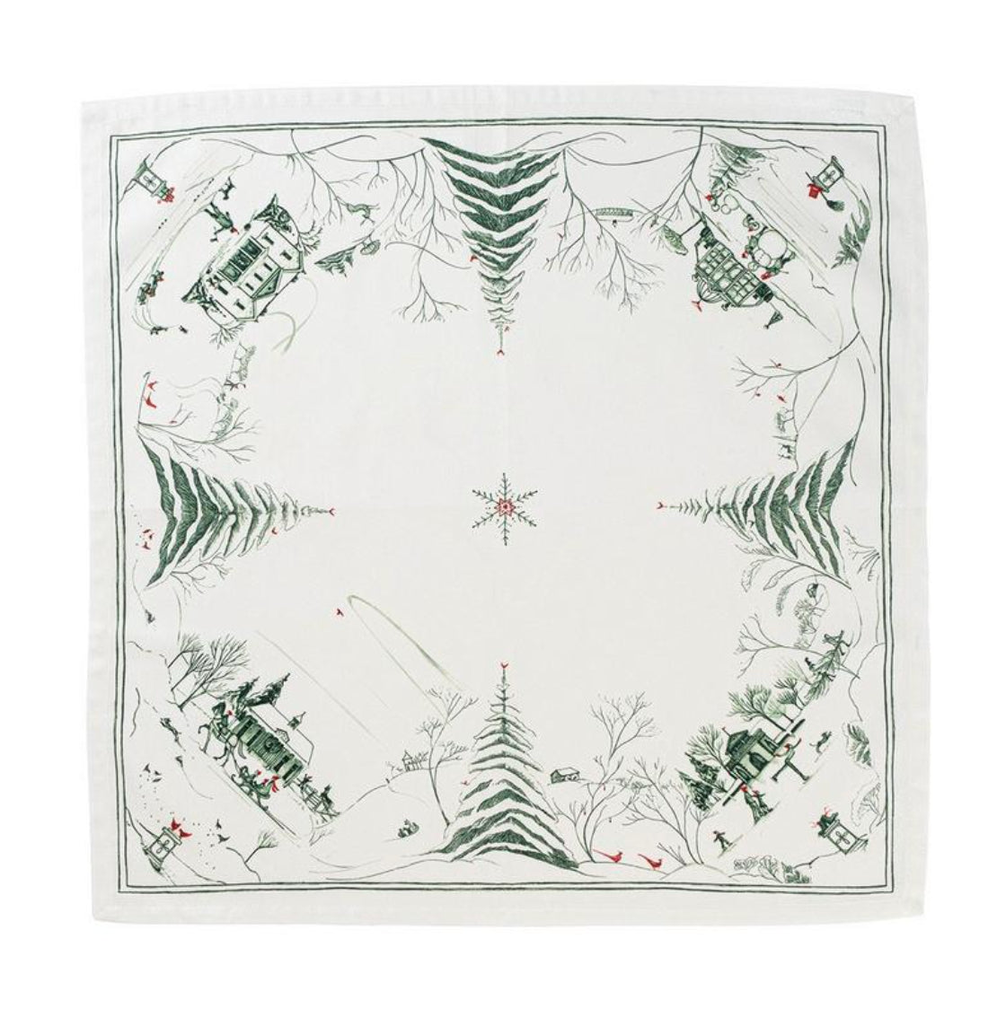 Country Estate Winter Frolic Napkin in Evergreen