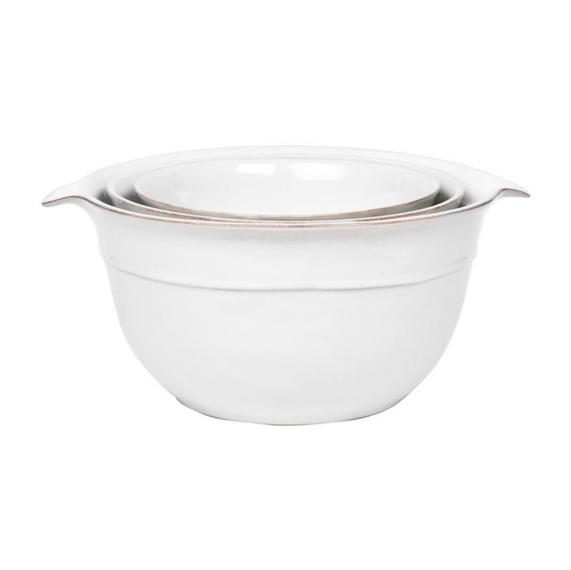 Puro Nesting Serving Bowl, Set of 3 in Whitewash