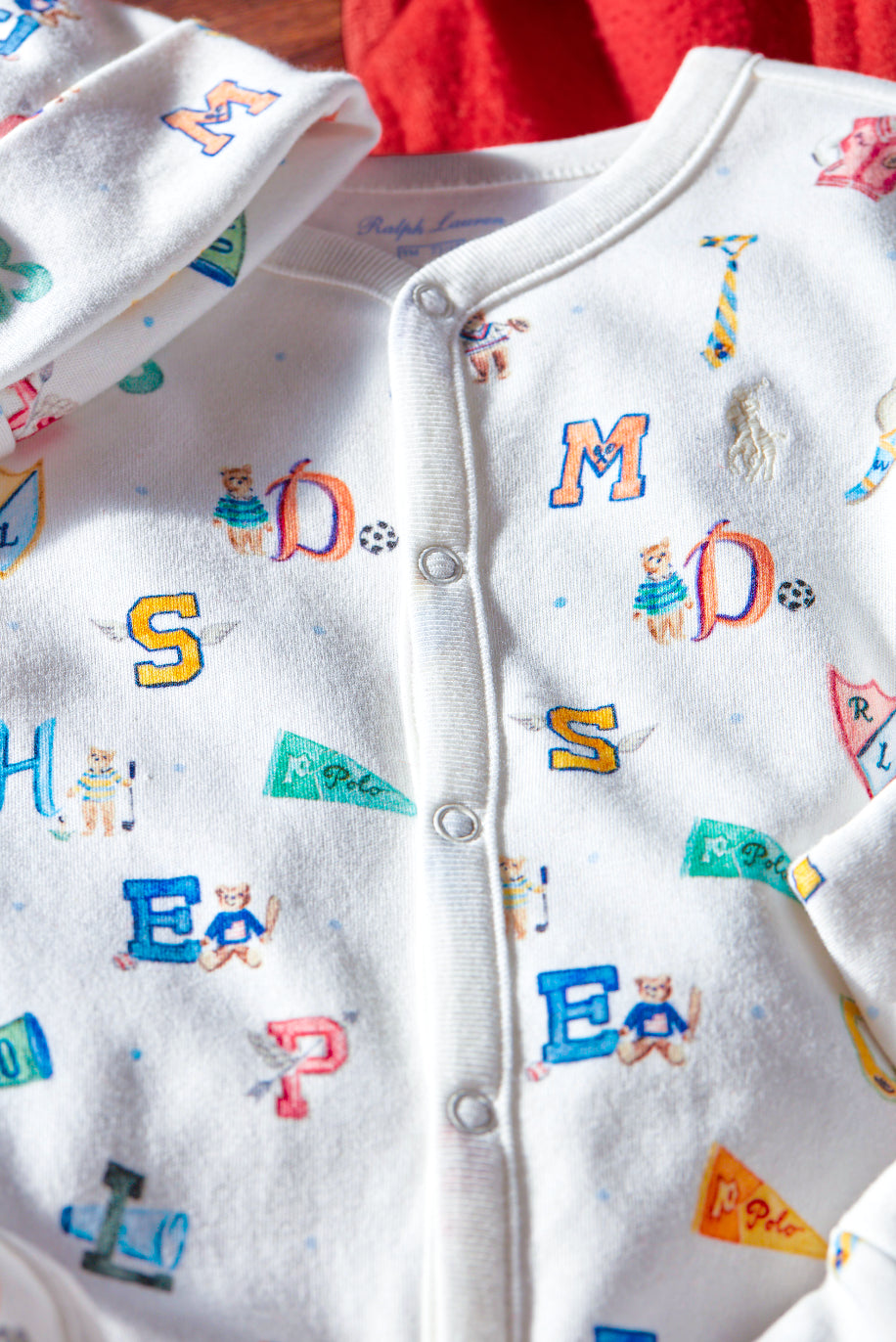 RL Baby x Riley Sheehey Cotton Coverall in Varsity Print