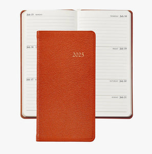 2025 6" Goatskin Leather Pocket Datebook