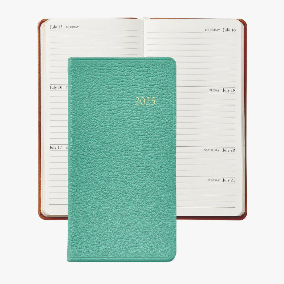 2025 6" Goatskin Leather Pocket Datebook