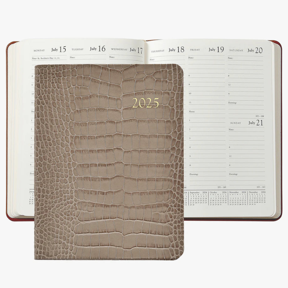 2025 Embossed Crocodile Leather Desk Diary