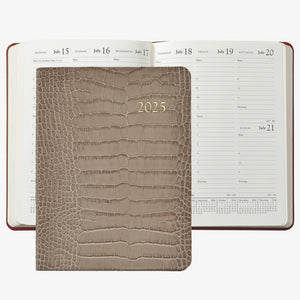 2025 Embossed Crocodile Leather Desk Diary