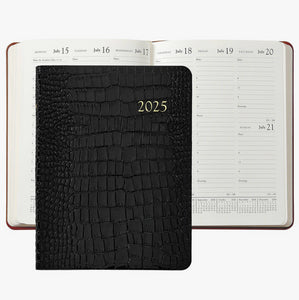 2025 Embossed Crocodile Leather Desk Diary