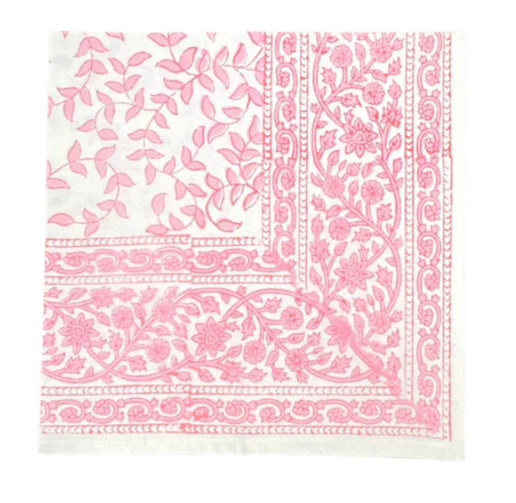 Pink Leaves Napkins, Set of 4