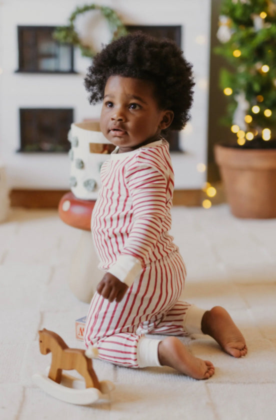 Ribbed Toddler Pajama in Stripes Away Berry